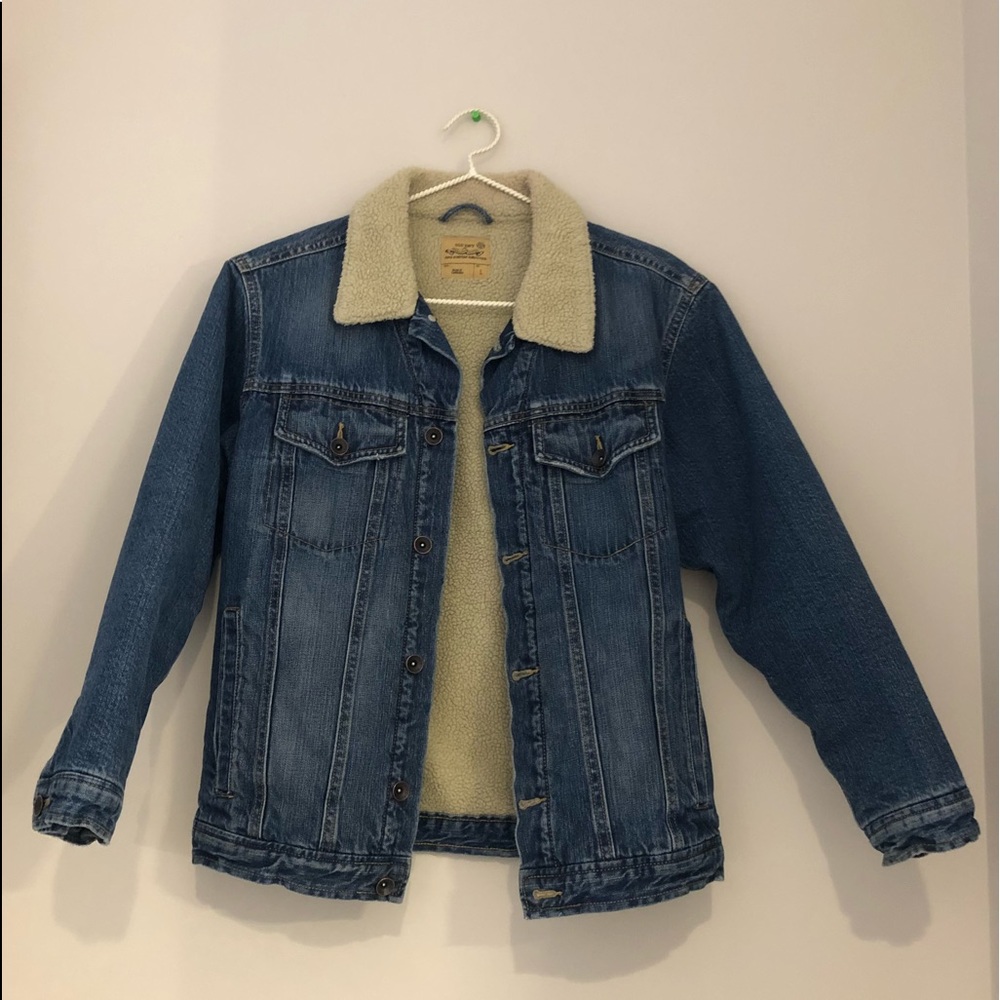 Vintage Shearling Jean Jacket!!